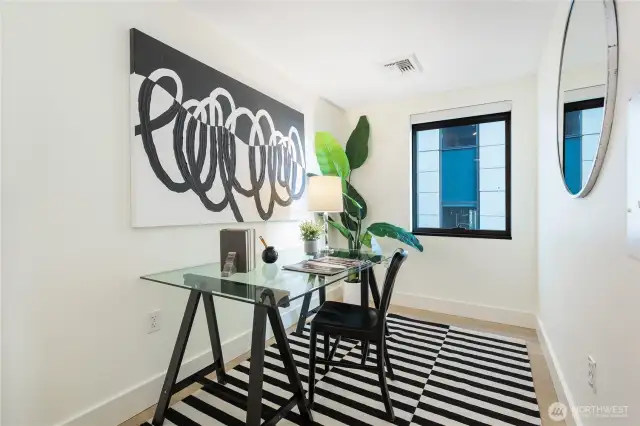 Need to get it done? Use this room for work, day-bed for guests, art, crafts, media...you choose