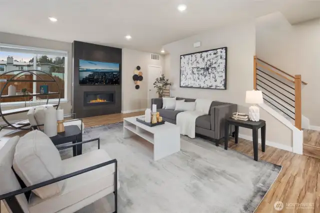 Living Room open to Kitchen and Dining