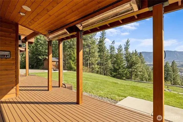 Covered deck with heaters to enjoy the view year round!