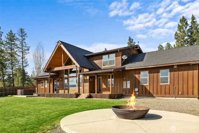 Covered deck with stunning views