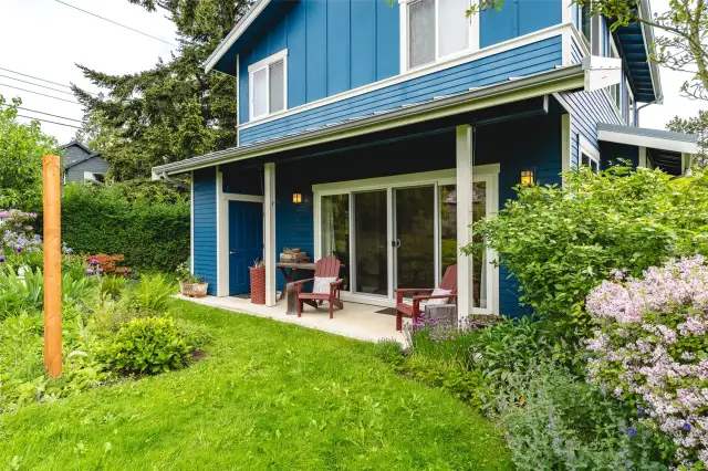 Back patio and yard