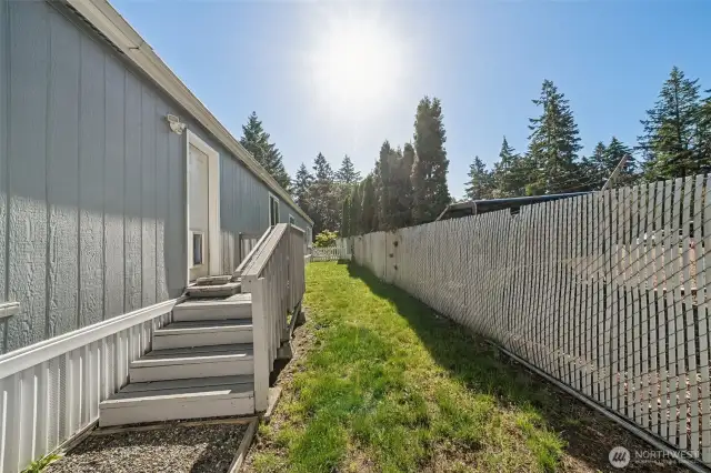 Side yard is fenced.
