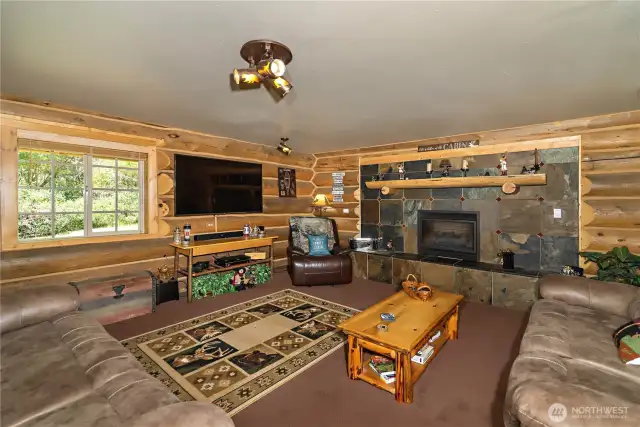 Family room with gas fireplace