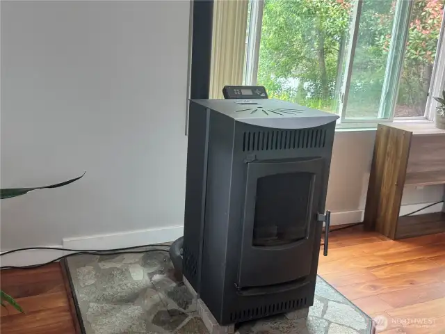The pellet stove.