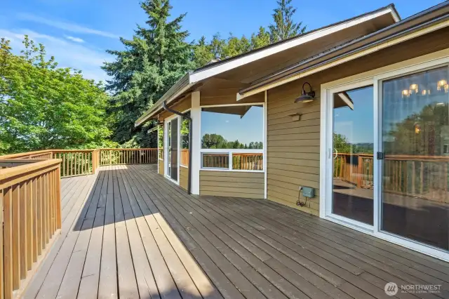Large decks designed for comfortable outdoor living and entertaining.