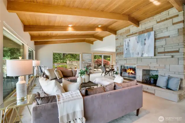 Dining room adjoins the living room with sliders to the main level patio.