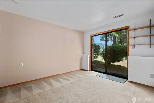 Lower level slider to back yard space