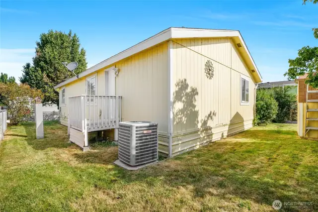 Central air and heat will keep you comfortable year round. The top railing on the back deck is brand new.