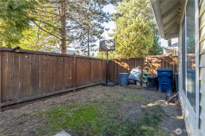 Mature trees offer nice privacy and shade