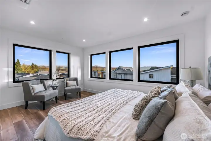 Views of Mt. Baker and the Sisters from the primary suite