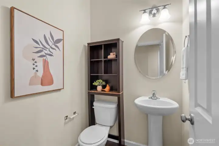Main level powder room.