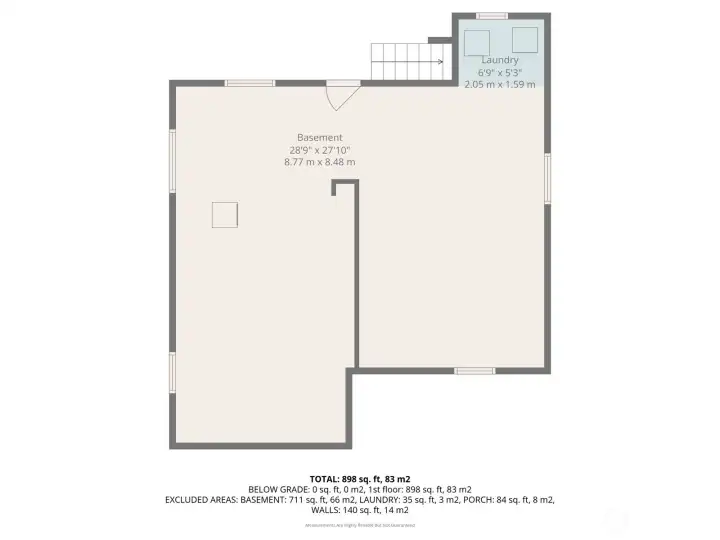 Unfinished basement floorplan