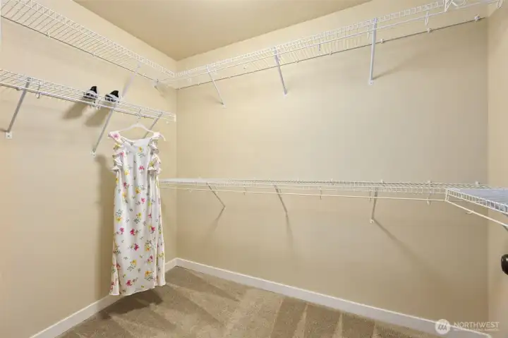 Large walk in closet in primary ensuite.