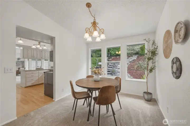 Vaulted ceilings makes this home feel spacious and bright