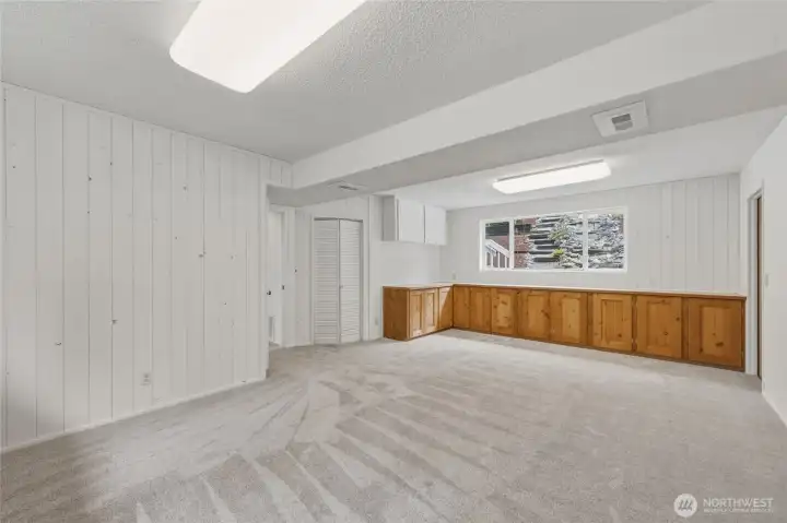 Beautiful built in custom made wood cabinets.