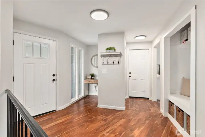 Entryway with Mudroom-Style Built-Ins