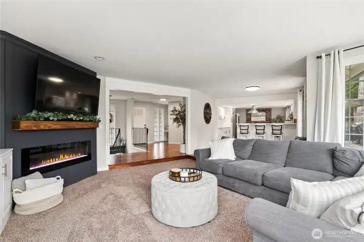 Living room electric fire place