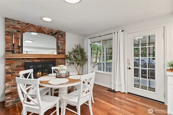Dining area with its own fireplace