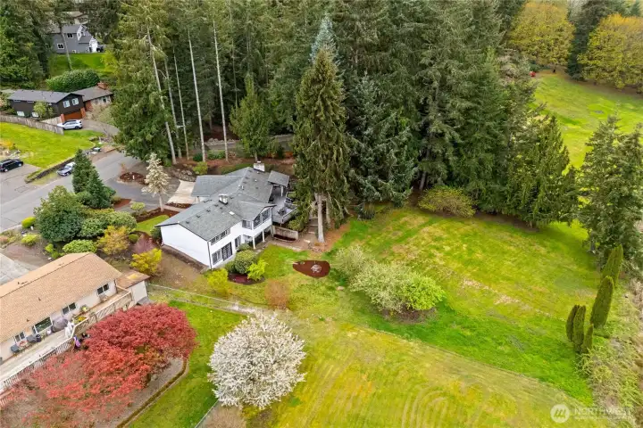 aerial view of the house