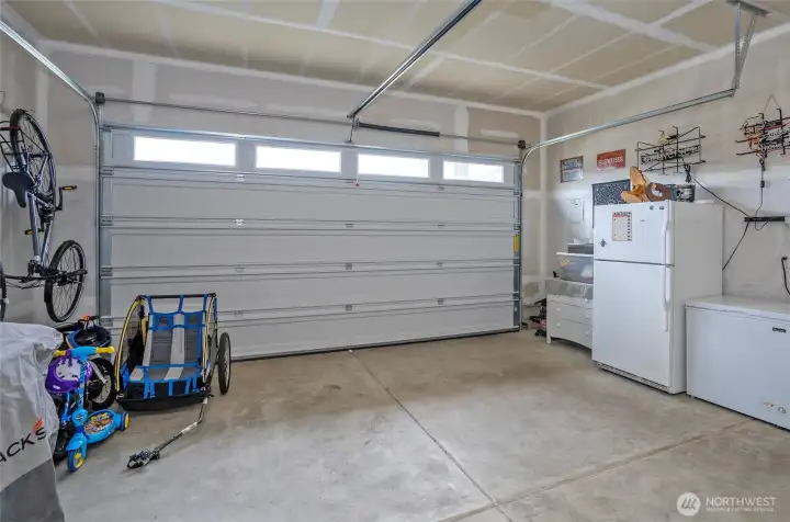 Two car garage with room for storage