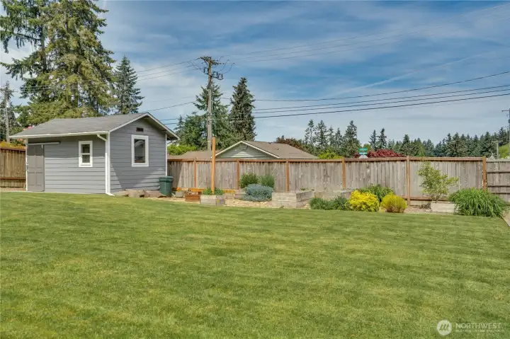 The shop/shed is new, sturdy and has electricity. This is that bonus space you may not need, but definitely want!