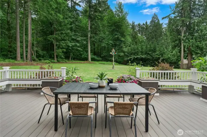 Dine amongst the trees in private backyard