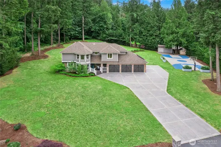 Arial of front of property