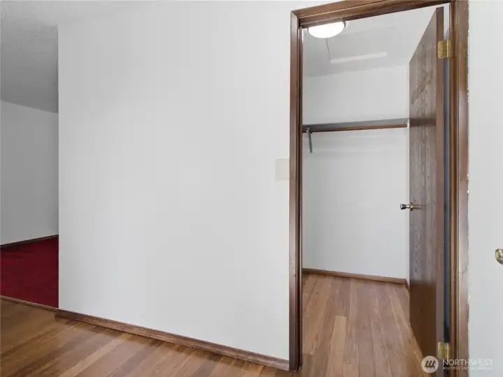 Entry way, with coat closet upon entering.