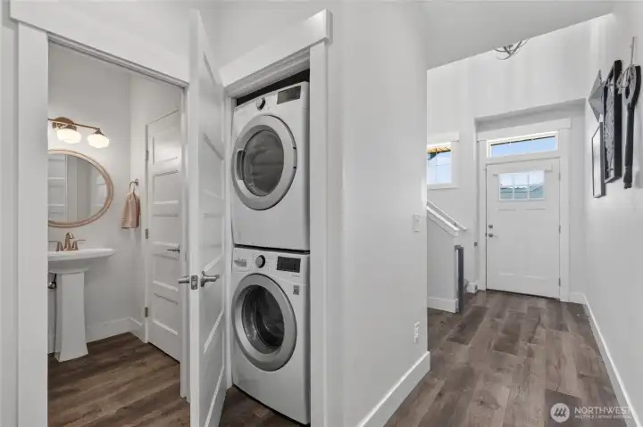 Another look to entry.  Convenient to have laundry right off kitchen.  With second utility room upstairs.
