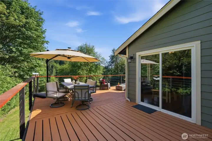 Deck, sliding door leads to dining room