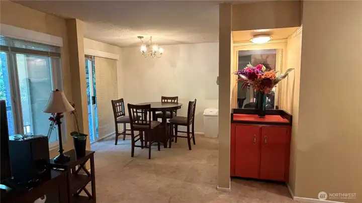 Dining room and a perfect spot for a coffee bar Dining room and a perfect spot for a coffee bar
