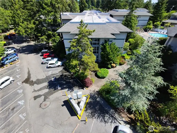 Aerial view of the building Aerial view of the building