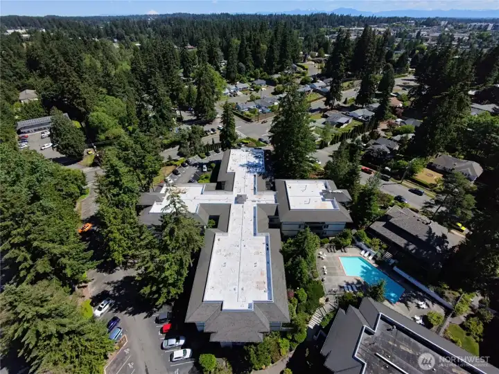 Aerial view of the building Aerial view of the building