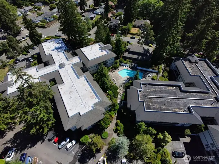 Aerial view of the building Aerial view of the building