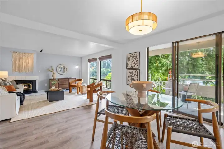 Dining room and living room. Dining room and living room.