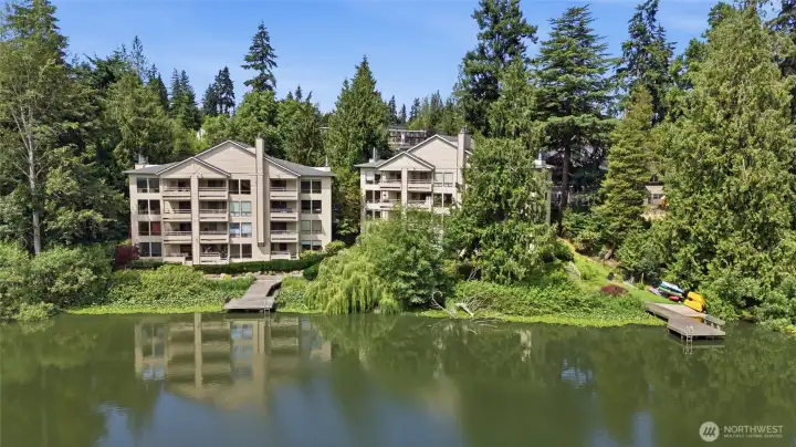 Lake-side exterior. Lake-side exterior.