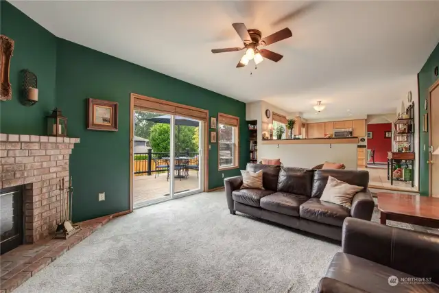 Family room with fireplace