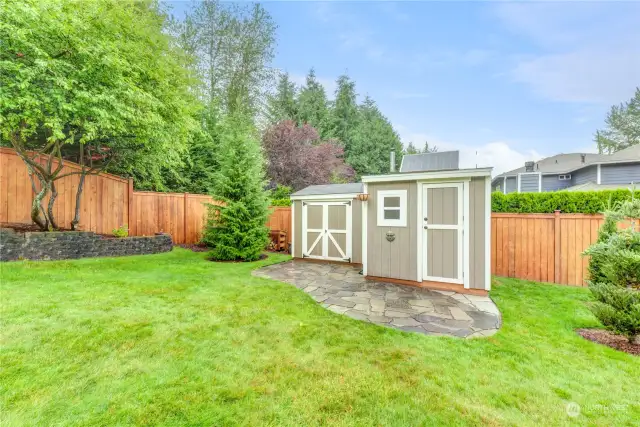 Backyard shed and work area