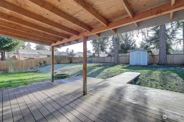 Spacious covered deck.