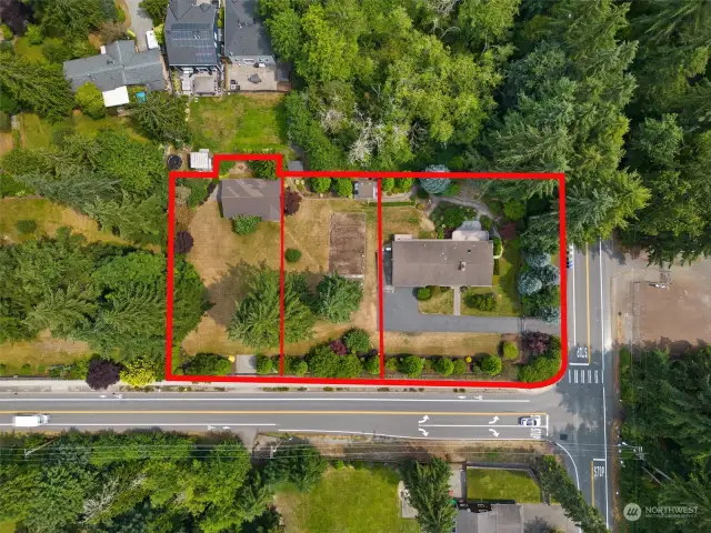 Property is zoned R4, and *should* be able to be divided into up to 4 lots. Buyer to verify.