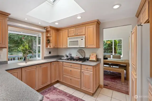 Updated kitchen with a functional layout and lots of counter space.