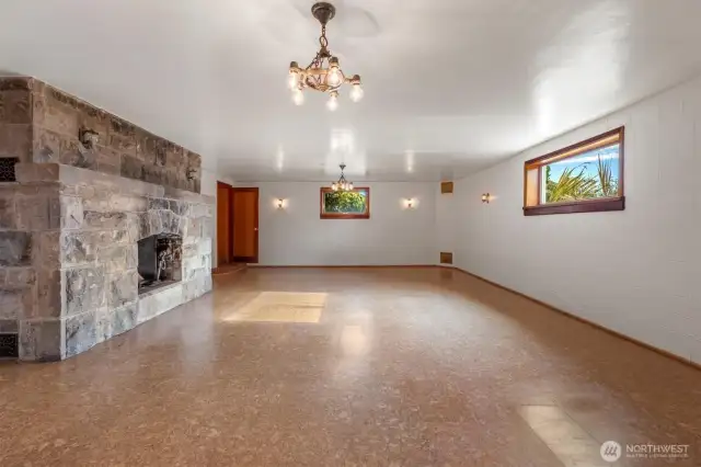 Lower floor large bonus room or Den w/ Bar access