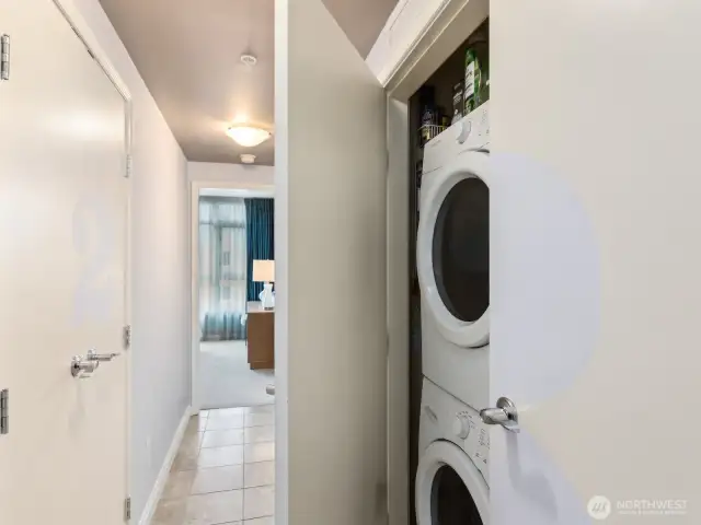 view of laundry closet in hall
