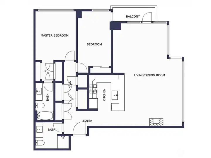 Floor plan of unit #901.