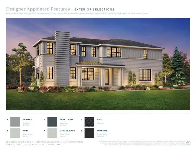 Artist rendering of exterior home selections