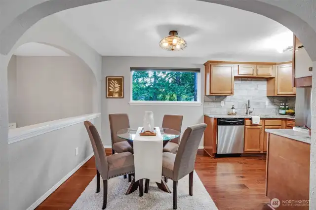 Archways give this dining space a nice open feel.