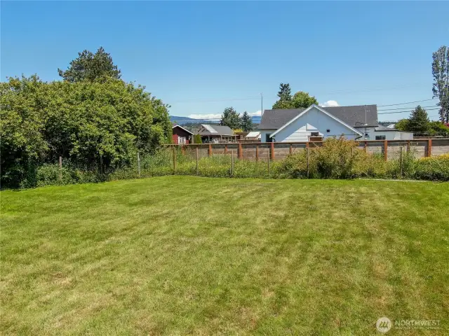 The backyard is very spacious