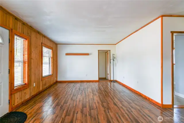 Upon entering, you'll find the living room.