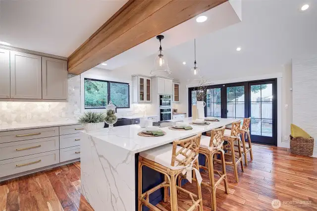 Open concept kitchen with island