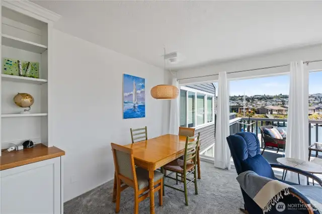 You could have a water view from your dining room table.  There is always something new to look at.